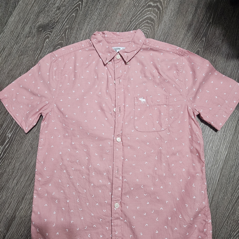 Abercrombie Kids Pink Patterned Button Down Shirt